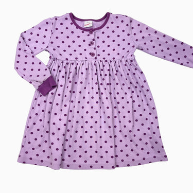 Robe orchidée à imprimé pois en coton 110CM