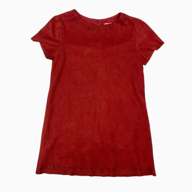 Robe paprika en faux-suède avec oeillet (fait court) 6Y