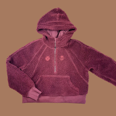 Veste capuchon teddy rouge vin 'CANADA' pour femmes XS
