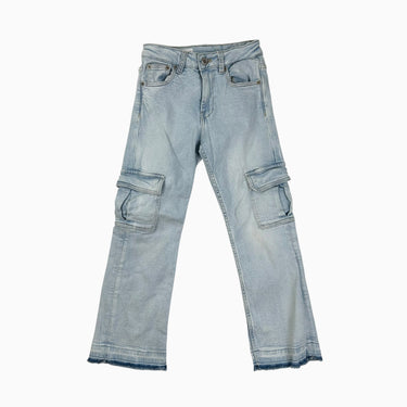 Pantalon jeans bleu pale cargo 8Y