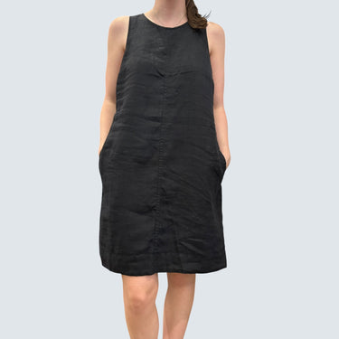Robe noire en lin pour femmes S