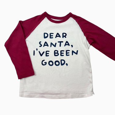 Chandail crème carmin 'Dear Santa' 6Y