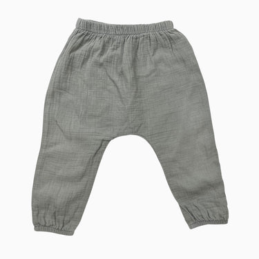 Pantalon eucalyptus en mousseline de coton 12-18M