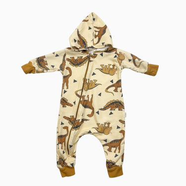 Combi jaune pale 'dinosaures' 0-6M
