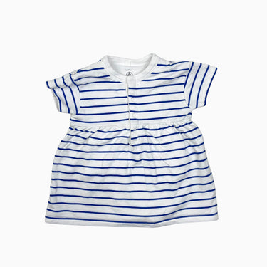 Robe à rayures bleu royale avec cache-couche intégré 6M