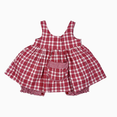 Combi-robe à vichy rouge vintage 12M