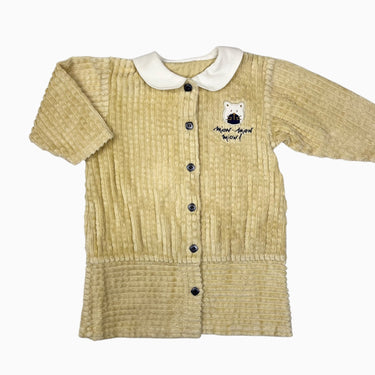 Robe col claudine jaune en velours cotelé 3-4Y
