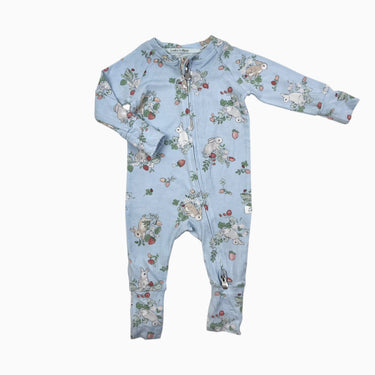 Pyjama bleu 'lapins' en coton et spandex 0-3M