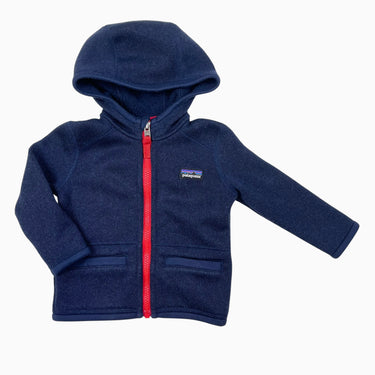 Veste marine 'Better sweater' à capuchon en tricot de poly recyclé 6-12M