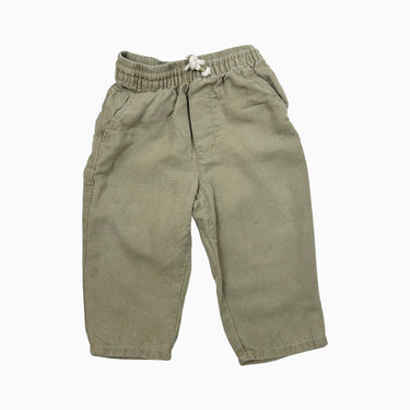 Pantalon sauge lin-coton 9-12M