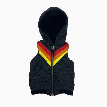 Manteau sans manche noir avec bandes colorées 3-4Y