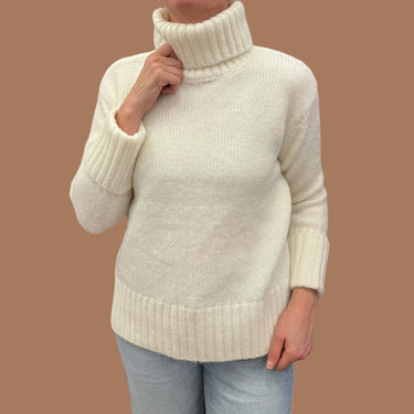 Pull col roulé tricot nylon-acrylique pour femmes S