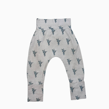 Pantalon avoine 'oiseaux'en coton et lycra 1-3Y