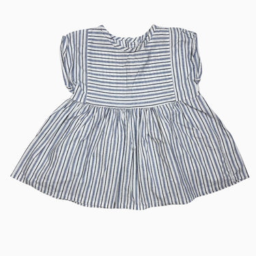Blouse style tunique a rayures bleues en coton 18M
