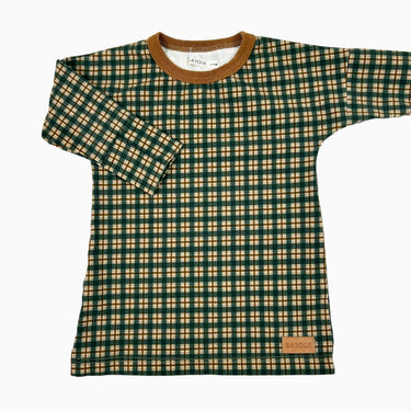 Robe carreauté vert en coton et lycra 6-18M