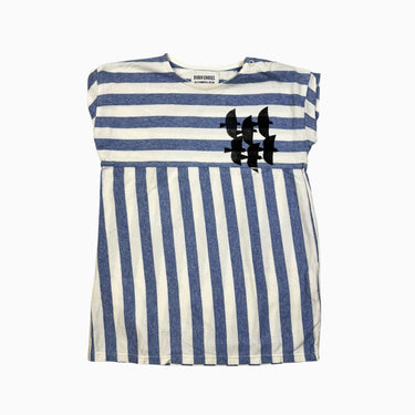 Robe tunique à rayures bleues 'oiseaux' 18-24M