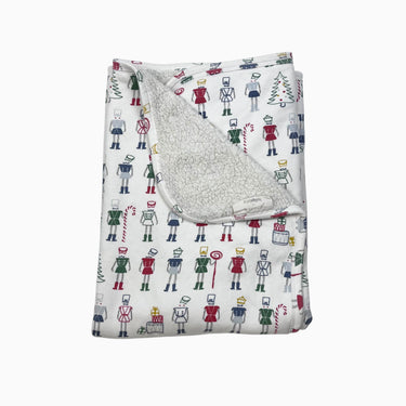 Couverture blanche 'Casse-Noisette' doublé en sherpa