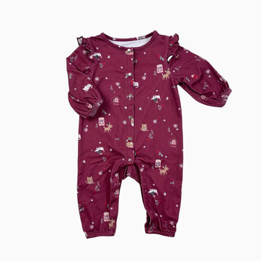 Combi bordeau 'animaux festifs' 3-6M