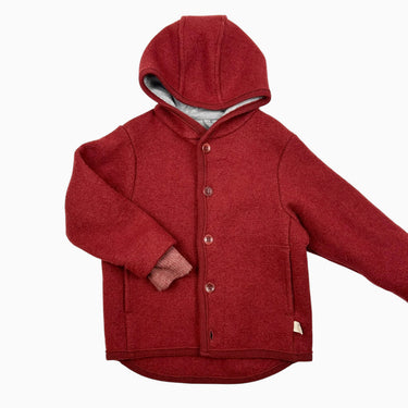 Manteau rouge en laine vierge 98-104cm 2-3Y