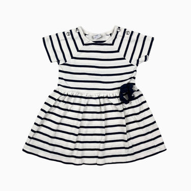 Robe à rayures marine avec noeud marine 18M