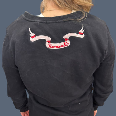 Pull long noir 'main' en coton pour femmes 2US