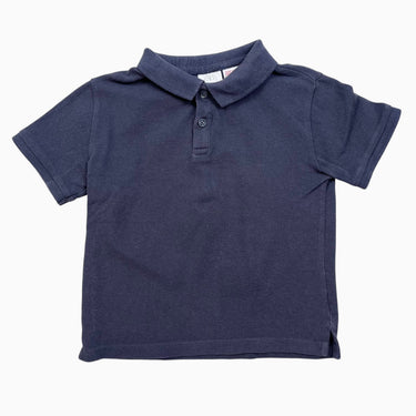 T-shirt polo marine en coton piqué 3-4Y