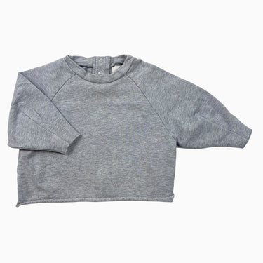 Pull gris coton bio 6-9M