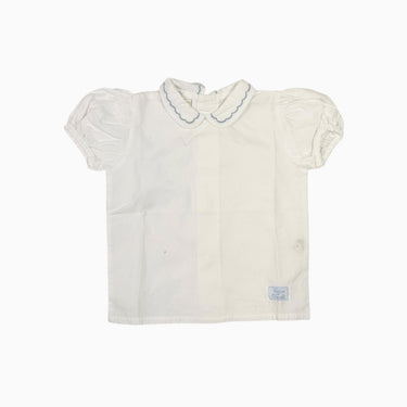 Blouse à cl claudine blanche vintage 6M