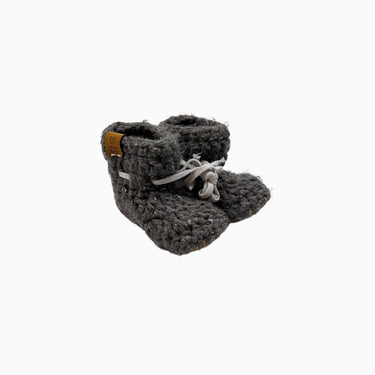 Pantoufles gris-olive en tricot de laine 12.5CM