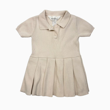 Robe vanille en tricot de coton 6-9M