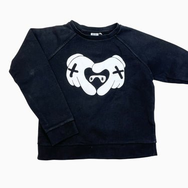 Pull noir 'coeur et main' 8-9Y