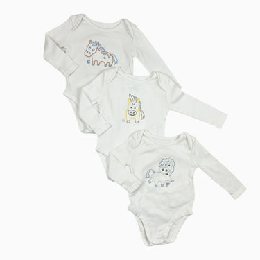 Trio de cache-couches blanc 'animaux' 12M