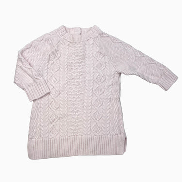 Robe rose pâle en tricot de coton tressée 12-18M