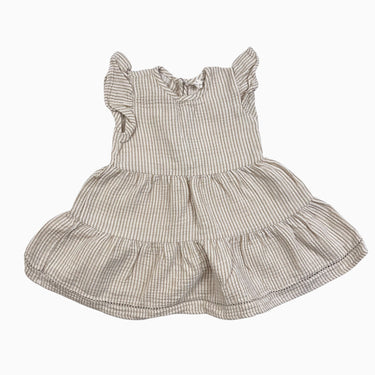 Robe à rayures ocre mousseline 12-18M