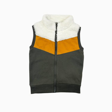 Veste sans manche olive avec peluche 18M
