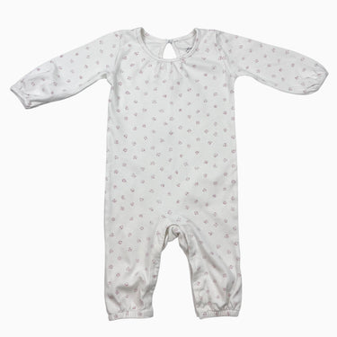 Combi blanche à pois roses 6-12M