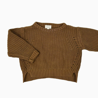 Pull noisette en tricot 6-9M