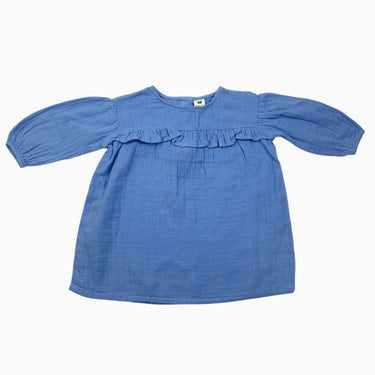 Robe bleue en mousseline 9-12M
