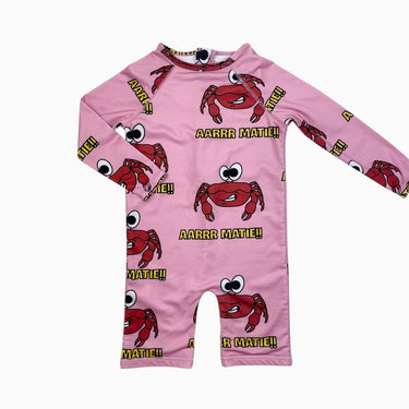 Maillot rose 'crabes' 2Y
