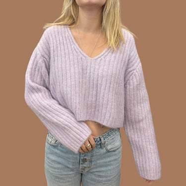 Pull en tricot de laine, alpaga et poly pour femmes M