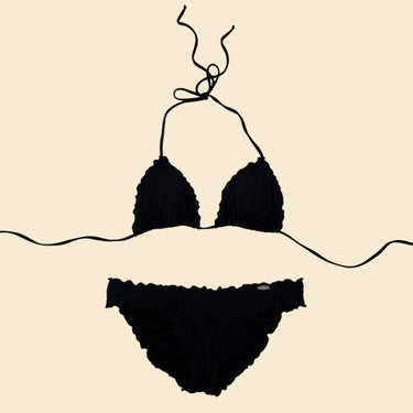 Bikini noir en nylon pour femmes S