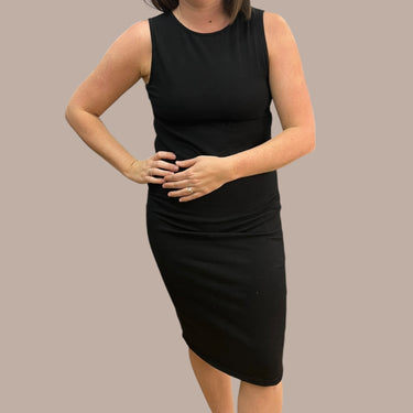 Robe noire d'allaitement sans manche en coton M