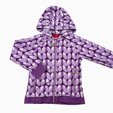 Veste à capuchon mauve en polar 116CM 6Y