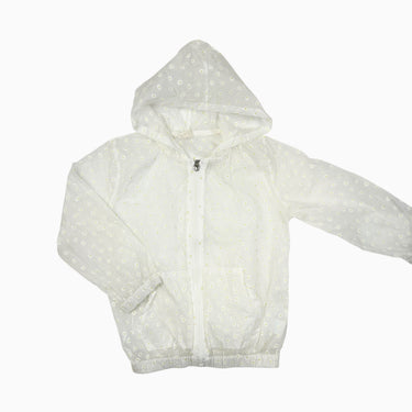 Manteau mi-saison transparente 'marguerites' 120CM (fit 6-7Y)