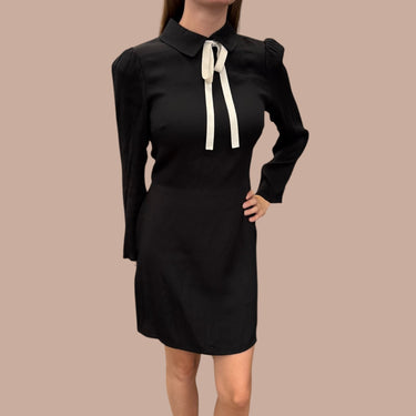 Robe noire avec noeud en viscose et rayonne pour femmes 0US