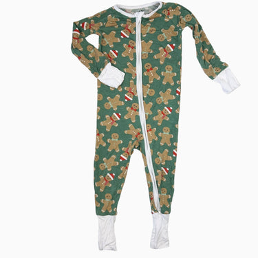 Pyjama vert en bambou gingerbread 12-18M
