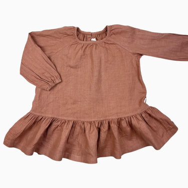 Robe terracotta en lin 2-3Y