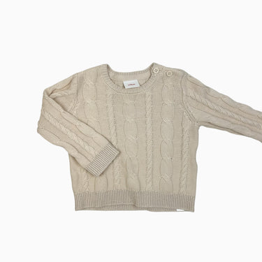 Pull vanille en tricot torsadé 74CM 12M