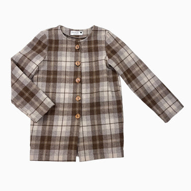 Manteau léger carreauté marron 4Y