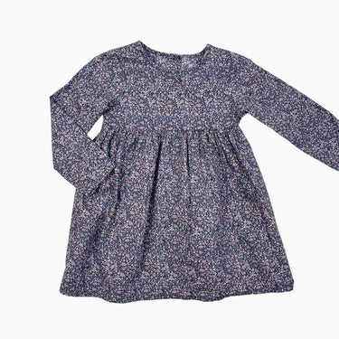 Robe bleu marine fleurie rose 3Y